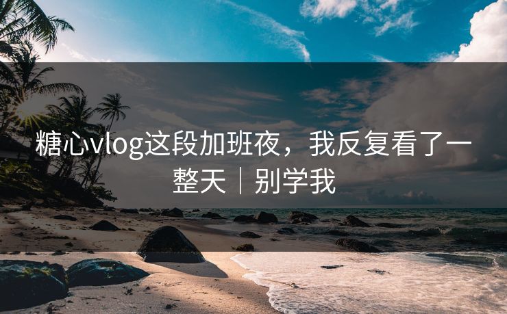 糖心vlog这段加班夜，我反复看了一整天｜别学我