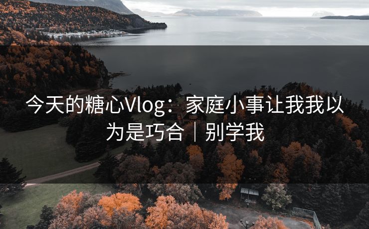 今天的糖心Vlog：家庭小事让我我以为是巧合｜别学我
