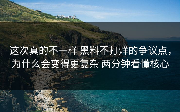 这次真的不一样 黑料不打烊的争议点，为什么会变得更复杂 两分钟看懂核心