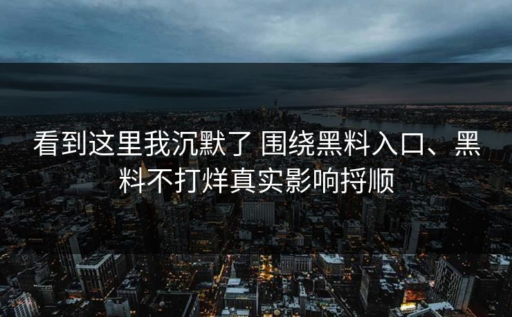 看到这里我沉默了 围绕黑料入口、黑料不打烊真实影响捋顺