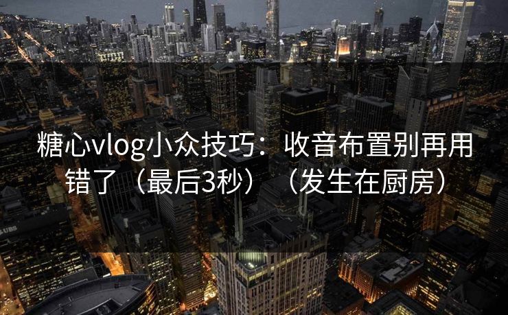 糖心vlog小众技巧：收音布置别再用错了（最后3秒）（发生在厨房）
