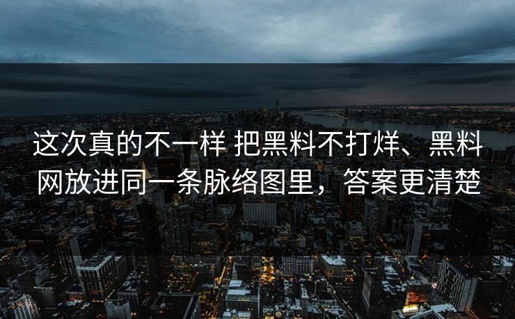 这次真的不一样 把黑料不打烊、黑料网放进同一条脉络图里，答案更清楚
